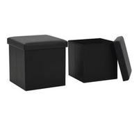 VidaXL Tabourets Rangement - Noir