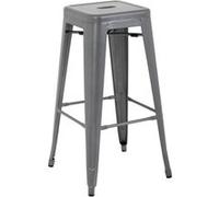 Tabourets Hauts en Acier Galvanisé Gris Métalisé x 4 Bolero Noir G