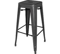 Tabourets Hauts en Acier Galvanisé Noirs x 4 Bistro