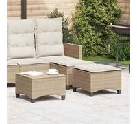 Tabourets jardin coussins 2pcs beige 55x55x36 cm résine tressée Beige G