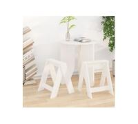 VidaXL Tabourets - Bois de pin Blanc