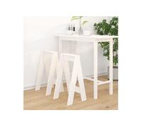 vidaXL Tabourets de bar lot de 2 Blanc 40x40x75 cm Bois massif de pin