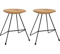 Tabourets lot de 2 bois de teck massif