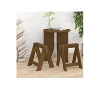 vidaXL Tabourets 2 pcs Marron miel 40x40x45 cm Bois massif de pin