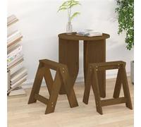 vidaXL Tabourets 2 pcs Marron miel 40x40x45 cm Bois massif de pin