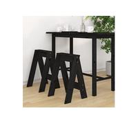 vidaXL Tabourets 2 pcs Noir 40x40x60 cm Bois massif de pin