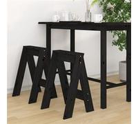 vidaXL Tabourets 2 pcs Noir 40x40x60 cm Bois massif de pin