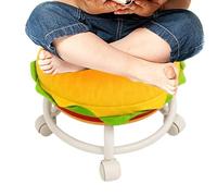 Tabourets roulants avec roulettes | Hamburger doux confortable | Petit tabouret, chaise de décoration pour la maison, la chambre, la salle de jeux, la chambre d'enfant, la cuisine | entrée