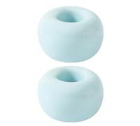Tacarlha Lot de 2 supports de brosse à dents en céramique de style japonais, deux tons, bases rondes de couleur unie pour comptoir de salle de bain, support de rangement pour brosse à dents, bleu