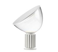 Flos Lampe de table Taccia Small LED 48,5 cm – Cloche en verre argentée, aluminium anodisé