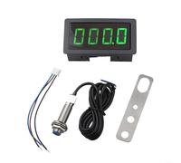 Tachymètre numérique LED AC 110-230 V avec capteur de proximité Hall, compteur de vitesse de moteur précis 10-9999 tr/min, robuste pour les applications industrielles, affichage à 4 chiffres, noir