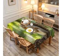 TACOKI Nappe de Table Carrée 160x160 cm, Motif écureuil 3D, Design Animaux de la Jungle Polyester Imperméable et Anti-Taches, Lavable en Machine, pour Salle à Manger Jardin Fête 2746A