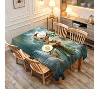 TACOKI Nappe de Table Carrée 160x160 cm, Motif Pissenlit 3D, Design Plante Polyester Imperméable et Anti-Taches, Lavable en Machine, pour Salle à Manger Jardin Fête 2955A