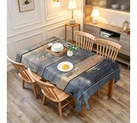 TACOKI Nappe de Table Carrée 160x160 cm, Motif Planche 3D, Design en Bois Polyester Imperméable et Anti-Taches, Lavable en Machine, pour Salle à Manger Jardin Fête 2812A