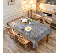 TACOKI Nappe de Table Rectangulaire 140x180 cm, Motif Porte de Grange 3D, Design en Bois Polyester Imperméable et Anti-Taches, Lavable en Machine, pour Salle à Manger Jardin Fête 2511A