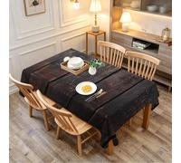 TACOKI Nappe de Table Rectangulaire 160x200 cm, Motif en Bois 3D, Design Planche Polyester Imperméable et Anti-Taches, Lavable en Machine, pour Salle à Manger Jardin Fête 2285A