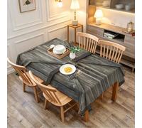 TACOKI Nappe de Table Rectangulaire 160x200 cm, Nappe Grain de Bois Rustique 3D, Design Sangle Vintage Polyester Imperméable et Anti-Taches, Lavable en Machine, pour Salle à Manger Jardin Fête 2373A
