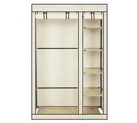 TactFire Armoire de Rangement en Tissu, Penderie avec Housse, Armoire Chambre Portable, Armoire à Vêtements avec 5 Couches 6 Compartiments, 110 x 45 x 175 cm (Beige, 110x45x175cm)