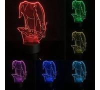 Tactile Cheval 3D LED Créative Lampe De Table Chevet Veilleuse 7 Couleur USB Acrylique SANS batterie Blanc G