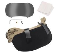 Tactique Casque Relevable Lunette, Airsoft Sûr Verre, Combat Tête Visière | 2 Modes Usage, Rabattable, 2 Lentilles Remplaçables, Protection Yeux, Rail ARC Côté pour Airsoft Paintball CS