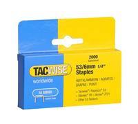 Tacwise 0334 Agrafes Galvanisées de Type 53/6 mm, Lot de 2000 | Agrafes Professionnelles à Fil Fin