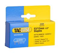 Tacwise 0337 Agrafes Galvanisées de Type 53/12 mm, Lot de 2000 | Agrafes Professionnelles à Fil Fin