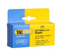 Tacwise 0338 Agrafes Galvanisées de Type 53/14 mm, Lot de 2000 | Agrafes Professionnelles à Fil Fin