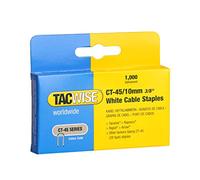 Tacwise 0353 Agrafes Pour Câbles Blanches Type CT-45/10 mm, Lot de 5000 | Galvanisées