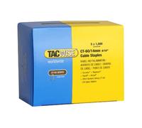 Tacwise 0356 Agrafes Pour Câbles Galvanisées, CT-60/14 mm, Lot de 5000 | Avec Points Divergents Pointus pour une Puissance de Maintien Maximisée