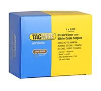 Tacwise 0357 Agrafes Pour Câbles Blanches Type CT-60/14 mm, Lot de 5000 | Galvanisées