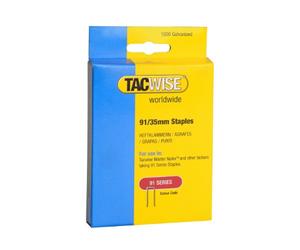 Tacwise 0746 Agrafes à Couronne Étroite Galvanisées 91/35 mm, Lot de 1000 | Populaire pour les Applications Bois sur Bois