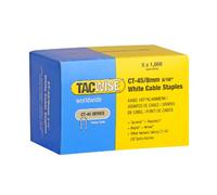 Tacwise 0980 Agrafes Pour Câbles Blanches Type CT-45 / 8 mm, Lot de 5000 | Galvanisées