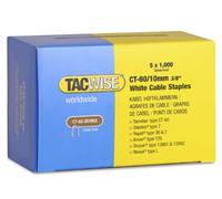 Tacwise 1094 Agrafes Pour Câbles Blanches Type CT-60 / 10 mm, Lot de 5000 | Galvanisées