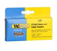 Tacwise 1201 Boîte de 1000 Agrafes galvanisées pour câble ct60/14 mm