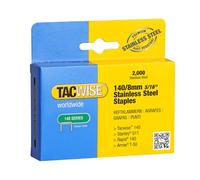 Tacwise 1216 Agrafes en Acier Inoxydable Type 140/8 mm, Lot de 2000 | Professionnelles