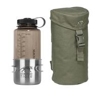 TACWRK Tasmanian Tiger TT Bottle Holder Sac isotherme rembourré avec système Molle Porte-bouteille avec bouteille Nalgene 1 l et TT Handle Mug 500 Olive