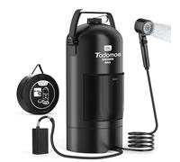 Tadomoe 20l Douche Solaire Camping avec Pompe, 2000mAh Douche Portable Chauffante avec Sac et buse pour extérieur Camping, Randonnée et Car