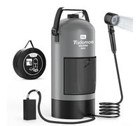 Tadomoe 20l Douche Solaire Camping avec Pompe, 2000mAh Douche Portable Chauffante avec Sac et buse pour extérieur Camping, Randonnée et Car