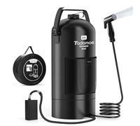 Tadomoe Douche Solaire Portable Électrique 20L pour Camping & Vanlife | Chauffage Solaire, Tuyau Flexible 2m, 2000mAh Pompe, Sac de Rangement, 1.36 kg, Idéal Plage & Chien
