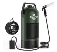 Tadomoe Douche Solaire Portable Électrique 20L pour Camping & Vanlife | Chauffage Solaire, Tuyau Flexible 2m, 2000mAh Pompe, Sac de Rangement, 1.36 kg, Idéal Plage & Chien