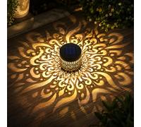 Taechalingo Lampes solaires décoratives mandala, applique murale solaire, lampes solaires pour extérieur, lampes solaires mandala, lanterne de jardin LED, étanche, pour décoration de jardin et