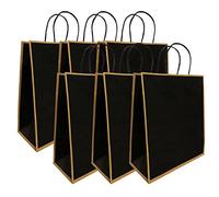 Taeku Sacs Cadeaux, 6PCS Épais Sac en Papier Kraft avec Poignées Epaississant Boutique Sac Kraft pour Anniversaire Noël et Célébration 26 x 13 x 33 cm (Noir)