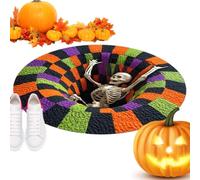 Täuschung optique d'Halloween | Teppich, 61 x 61 cm, squelette, Rutsch | Halloween Willkommens-Fußmatte Für Zuhause, Wohnzimmer, Schlafzimmer, Badezimmer, Küche, Eingangsbereich, Hotel, Urlaubsparty