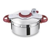 Tafal Clipso Minut Perfect Autocuiseur en acier inox avec 5 systèmes de sécurité et fermeture facile à une main, rouge, Acier inoxydable, edelstahl/weiß/rot, 37.4 x 28.5 x 24.6 cm Rouge G