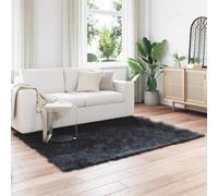 TAFALLA Tapis en peau de mouton synthétique Noir 140 x 200 cm Polyester | Polyester doux, design moderne, chaud et confortable, lavage à la main, uniquement pour l'intérieur