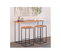 Tafelblad rechthoekig natuurlijke rand 110x40x2,5 cm acaciahout370613