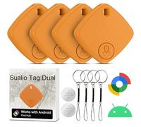 Tag Android Tracker, Key Finder Compatible with Google Find Hub GPS Tracker Android Smart Tag Without Subscription Bluetooth KeyFinder for Suitcases, Keys, Bags (Orange)