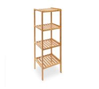 Tagère - Relaxdays - 10013497 - Bambou - 4 Niveaux - Salle de Bain 33x33x110cm