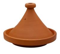 Tagine Cocotte en argile - Diamètre 34 cm - Cuisson marocaine pour 3 à 4 personnes - Casserole non émaillée