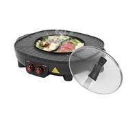 Tagowao Poêle à frire électrique 2 en 1 - 200 W - 3 l - Multifonction - Avec câble d'alimentation et couvercle - Barbecue coréen pour 5 à 6 personnes